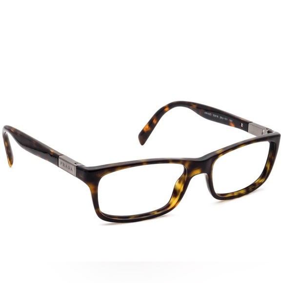 Prada Eyeglasses VPR 020 2AU Havana Rectangular Frame Tortoise - Picture 1 of 7
